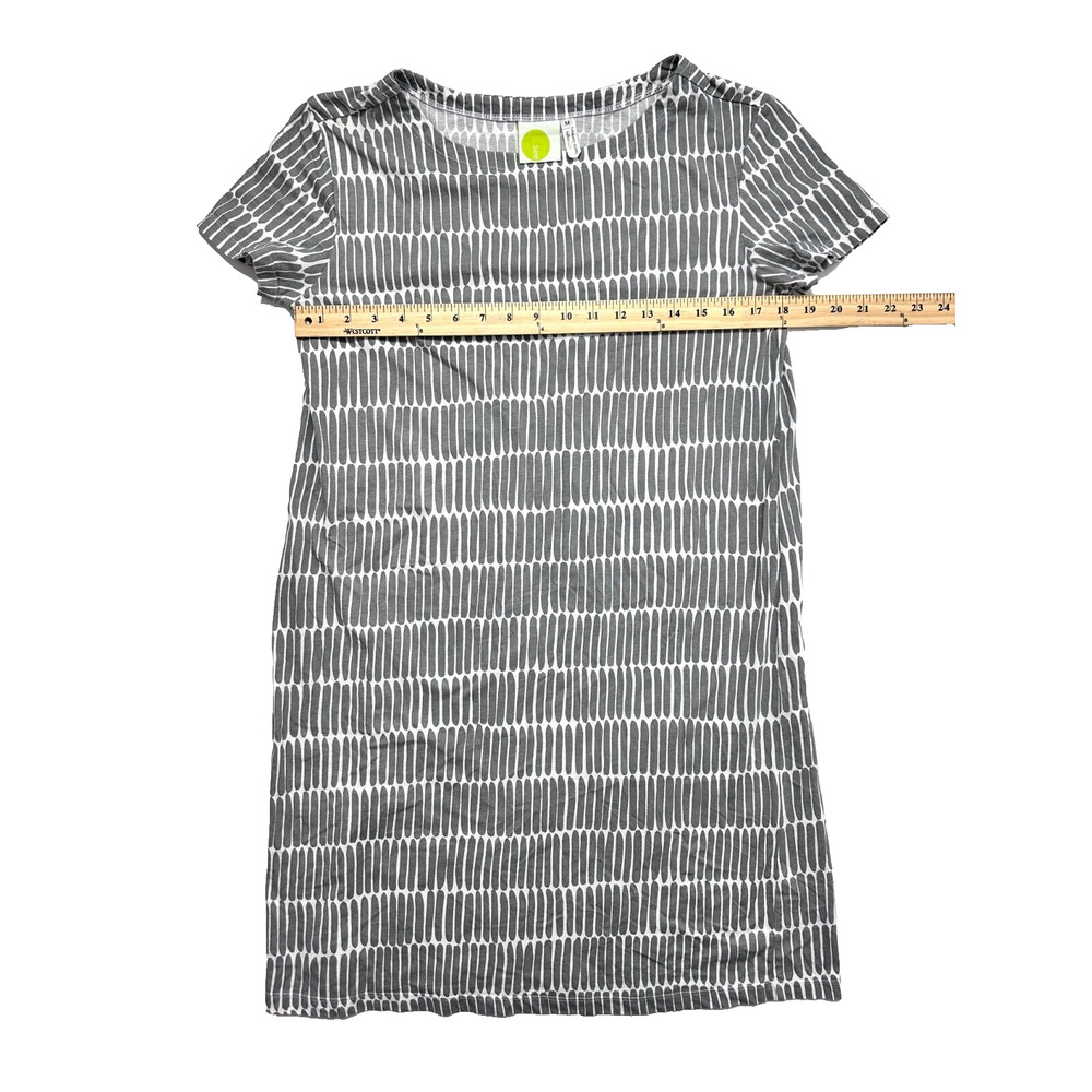 See Design Donna Gorman Sage Green Geometric Print Shirt Tunic Dress Size M - Picture 7 of 8